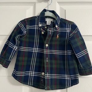 Ralph Lauren Baby Boy Plaid Shirt Size 6 months
